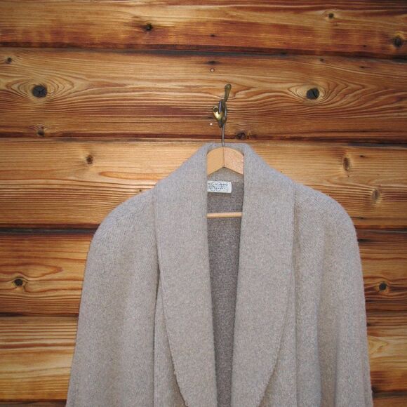 St. John Beige Wool Blend Textured Knit Cardigan Jacket - Picture 4 of 8